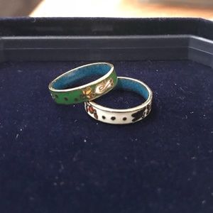 Set of 2 Vintage enamel rings